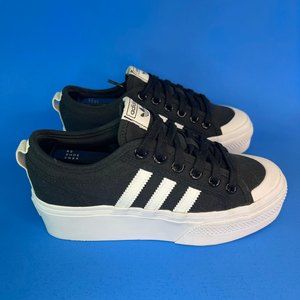 Adidas Nizza Platform Black and White Platform Shoes Women Size 5.5 Original